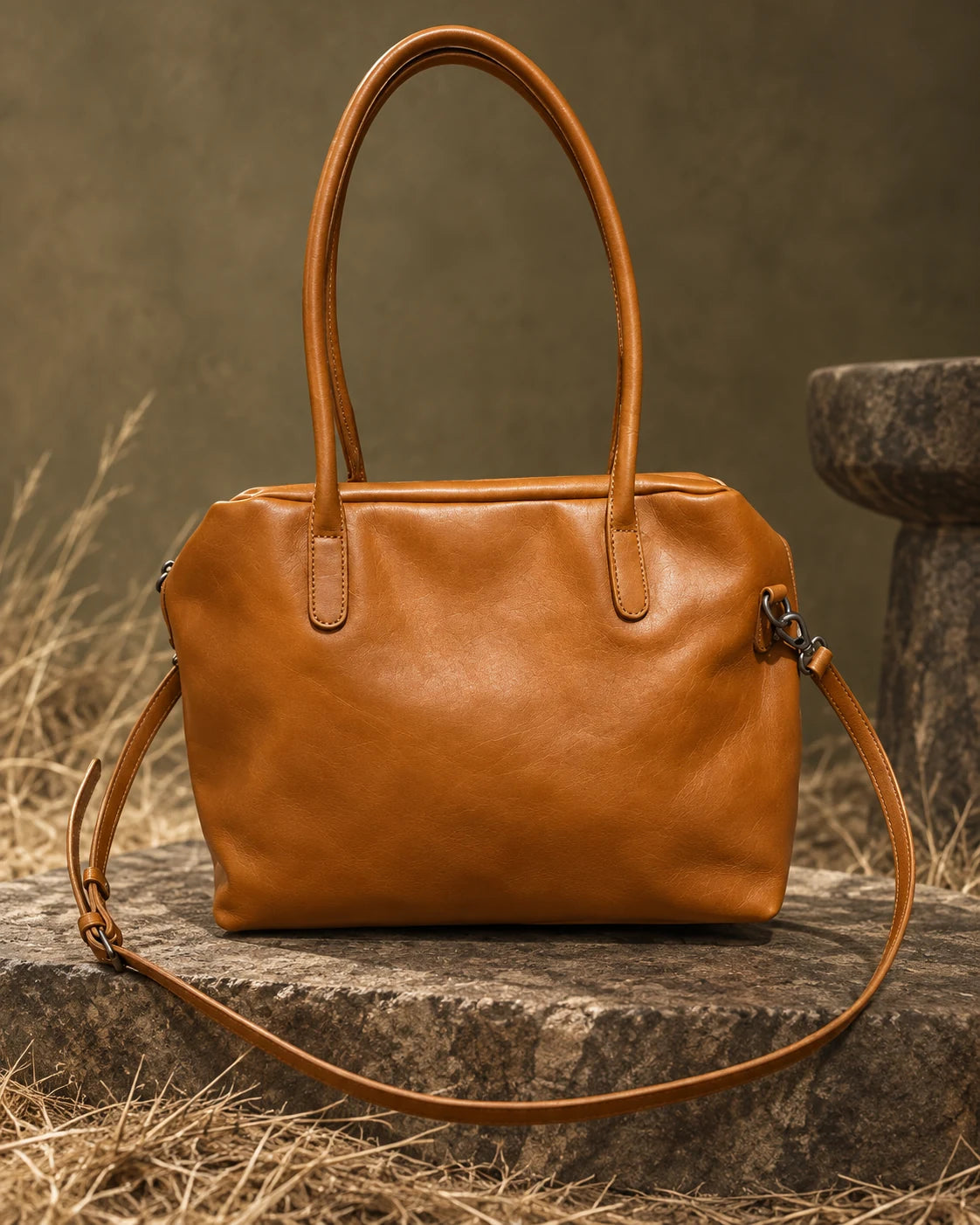 Top-handle / crossbody -8132 in Orange, AI-styled studio presentation