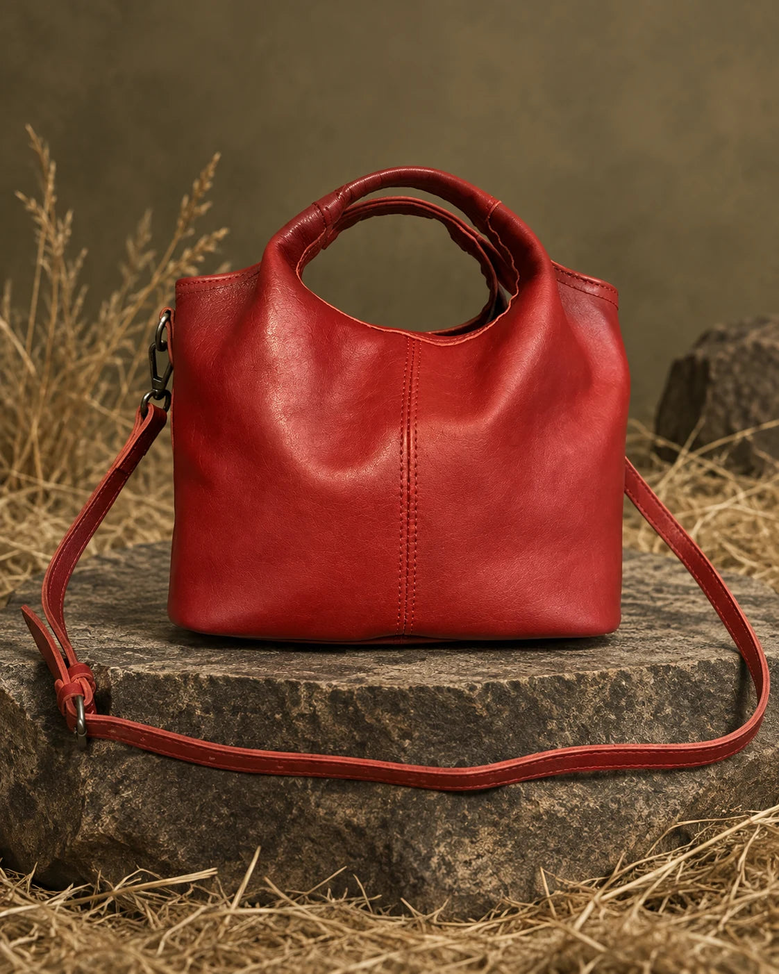 Top-handle / crossbody -3059 in Red, AI-styled studio presentation