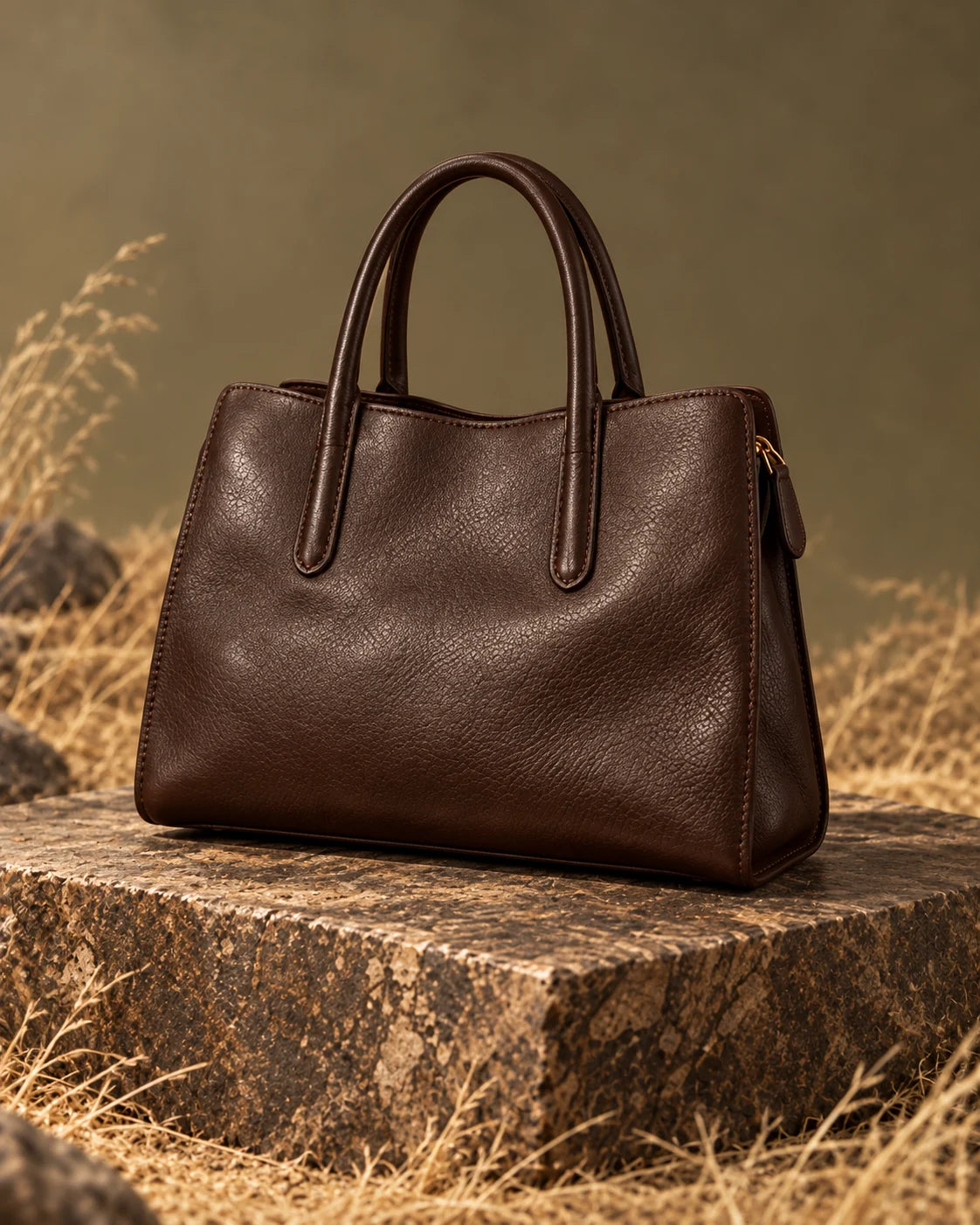 Top-handle / crossbody -1026 in Brown, AI-styled studio presentation