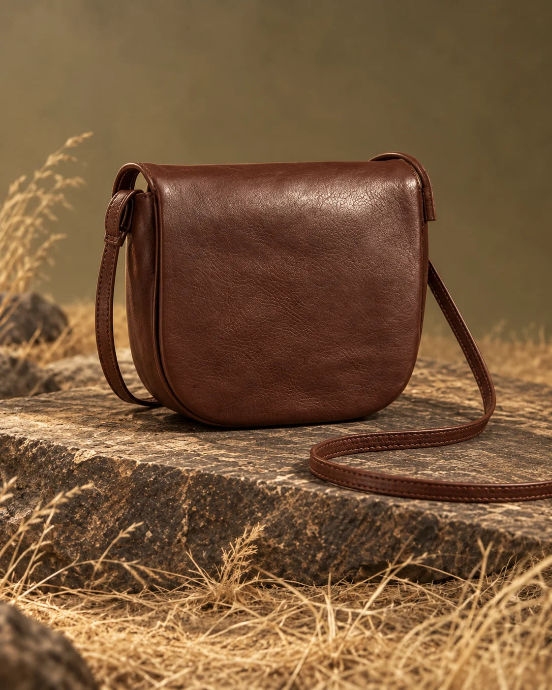 Crossbody bag -5052 in Brown, AI-styled studio presentation