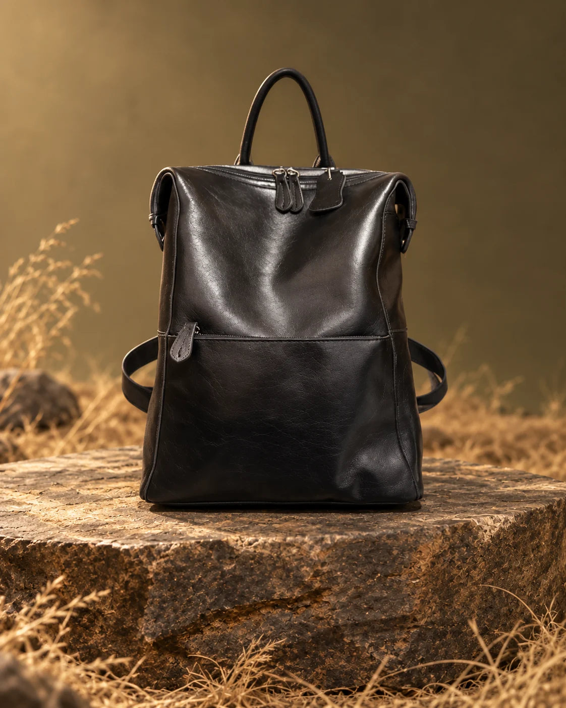 Backpack -5065 in Black, AI-styled studio presentation