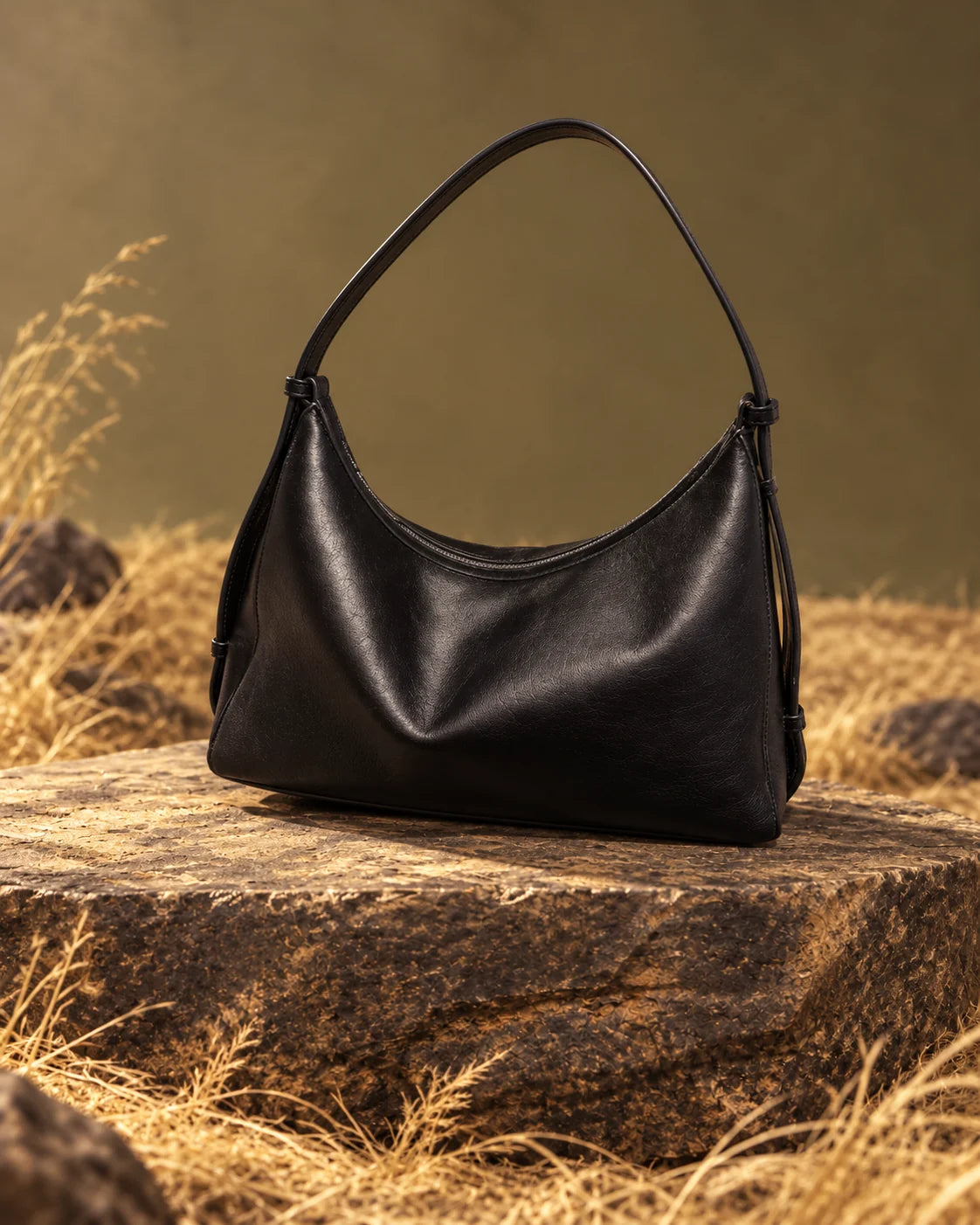 Shoulder tote -6223 in Black, AI-styled studio presentation