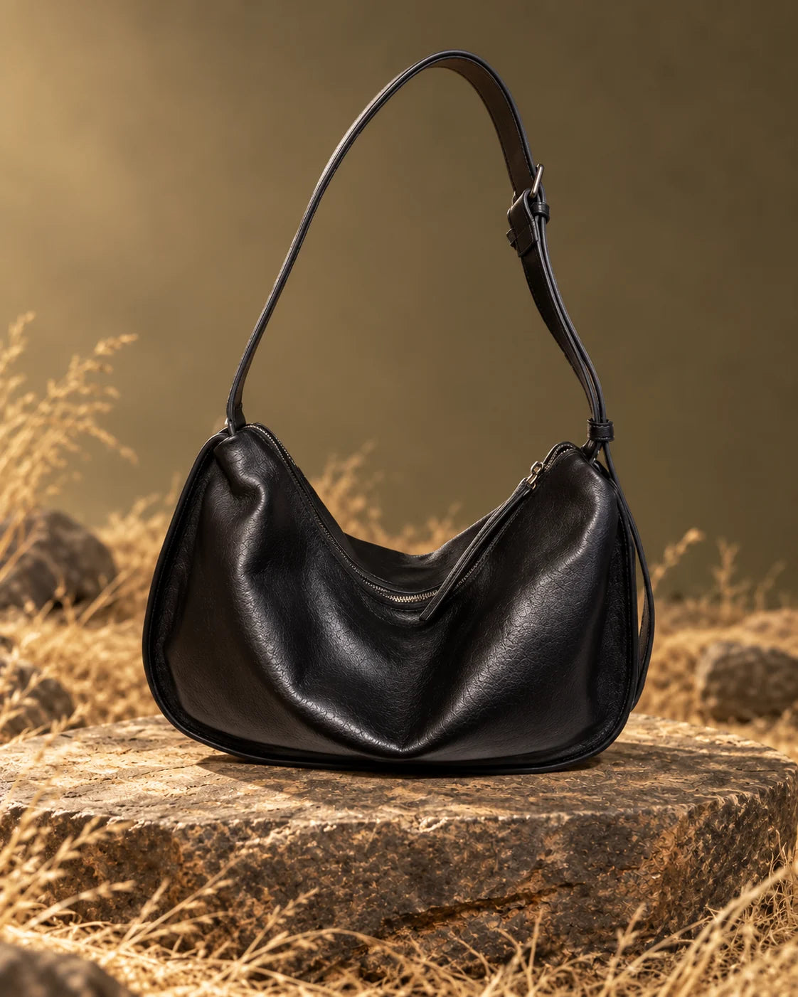 Shoulder bag -8135 in Black, AI-styled studio presentation
