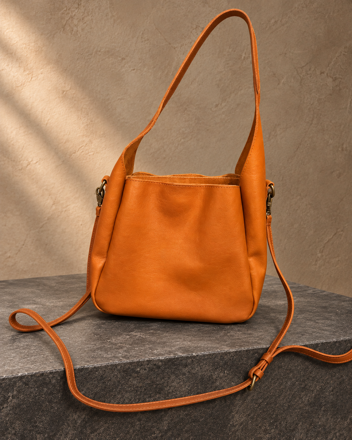 Shoulder / crossbody -9013 in Orange, AI-styled studio presentation